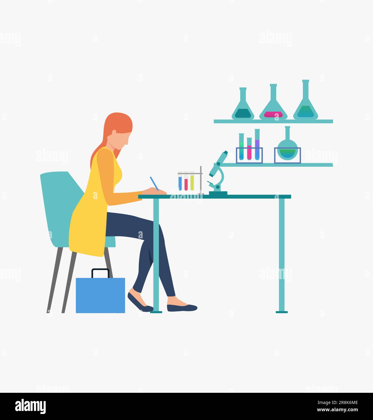 Scientist tube test worker character Stock Vector Images - Alamy