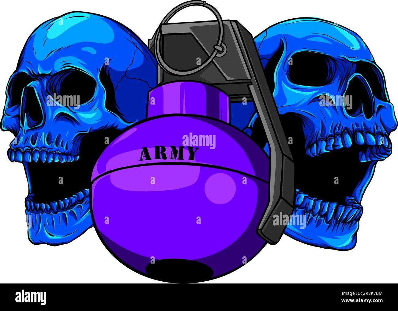 skull with hand grenade top vector Stock Vector Image & Art Alamy