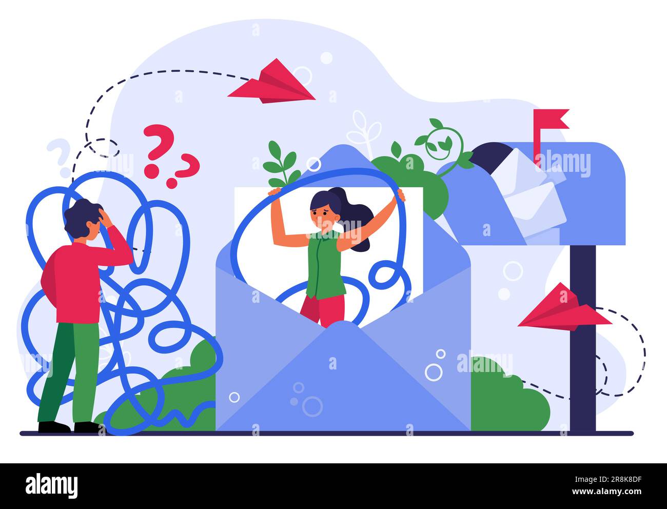 Confused upset couple communicating with email Stock Vector Image & Art ...