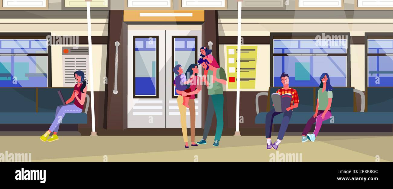 Travelling by train interior Stock Vector Images - Alamy