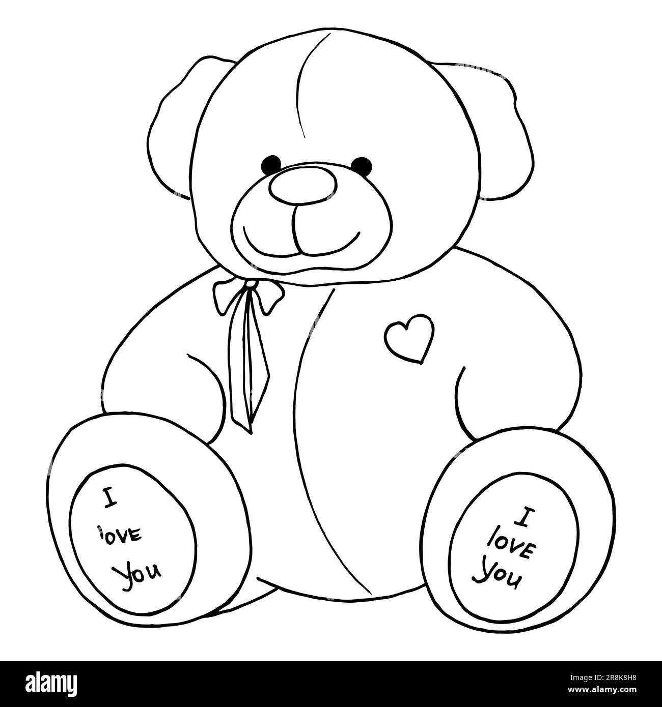 Teddy Bear That Says I Love You Coloring