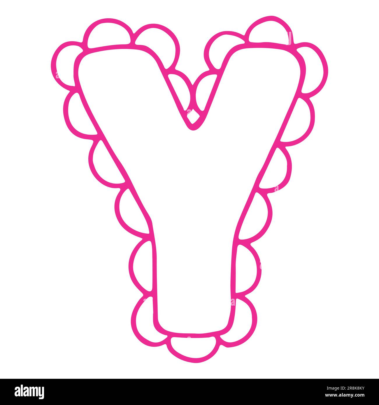 Letter y pink lace lettering alphabet isolated vector stock vector