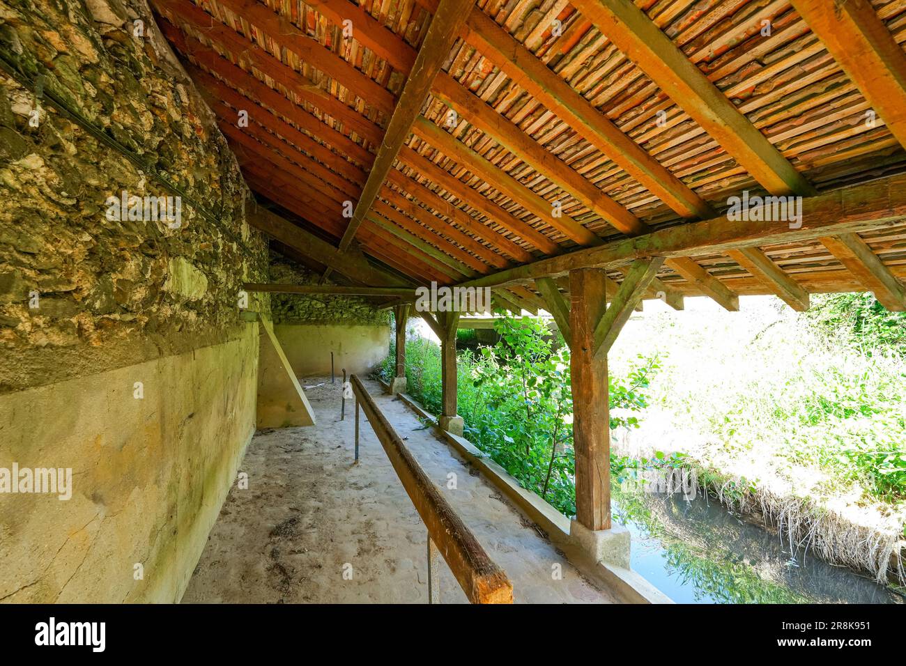 Old washinghouse in the rural town of Crécy la Chapelle in the French