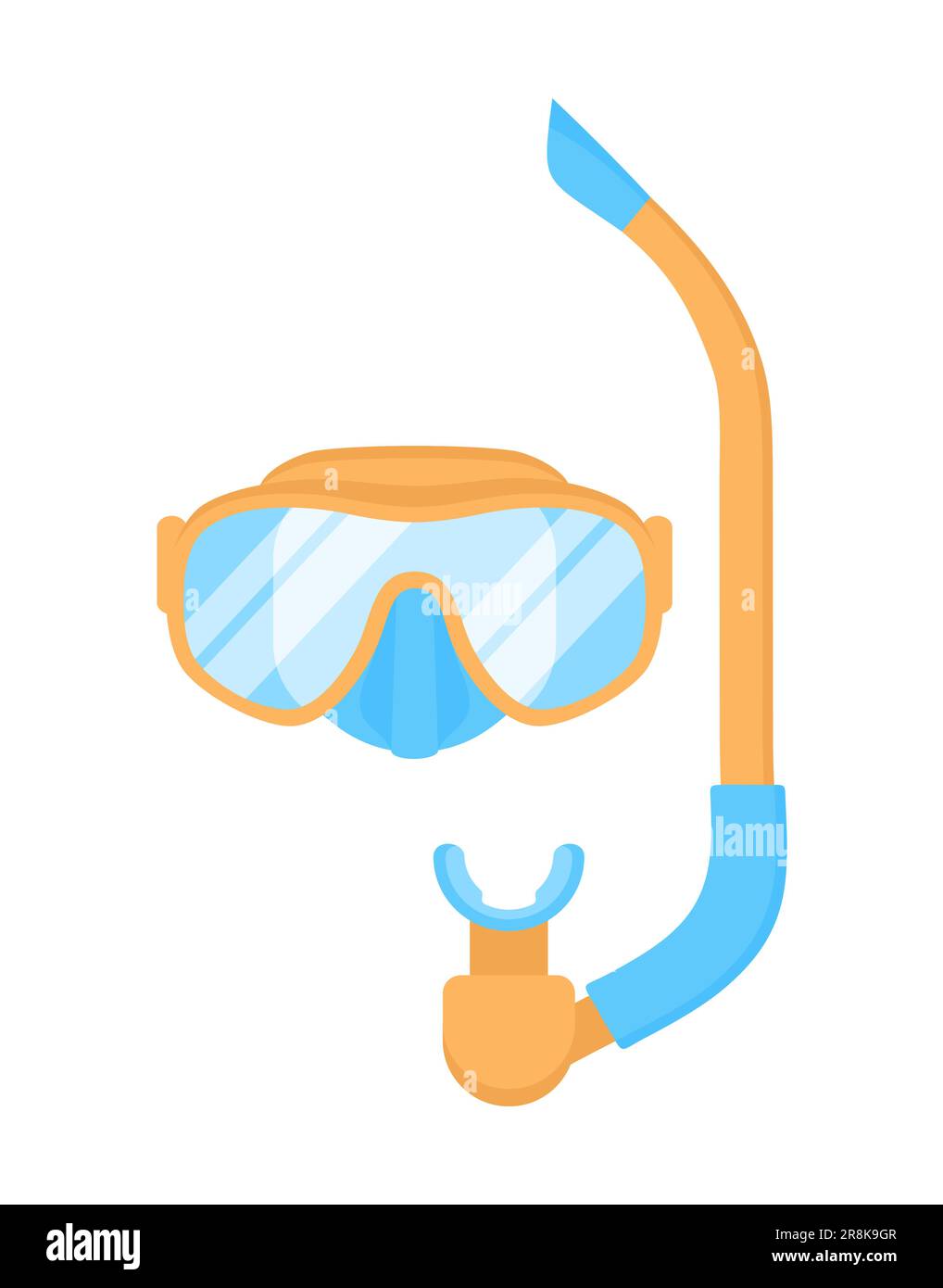 Dive mask and snorkel isolated on a white background. Vector illustration in flat style Stock Vector