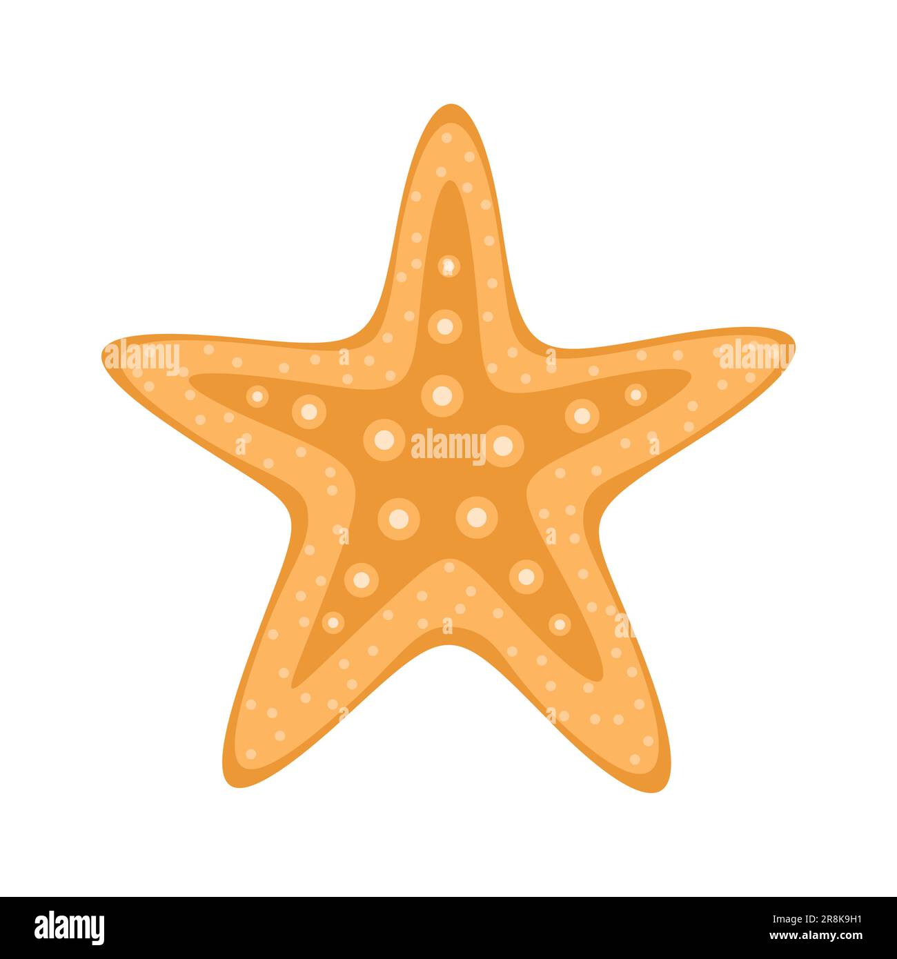 Orange starfish isolated on white background. Flat vector illustration ...