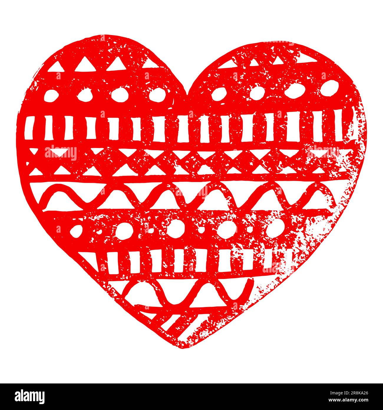 Zentangle doodle red heart ink hand drawn vector isolated Stock Vector ...