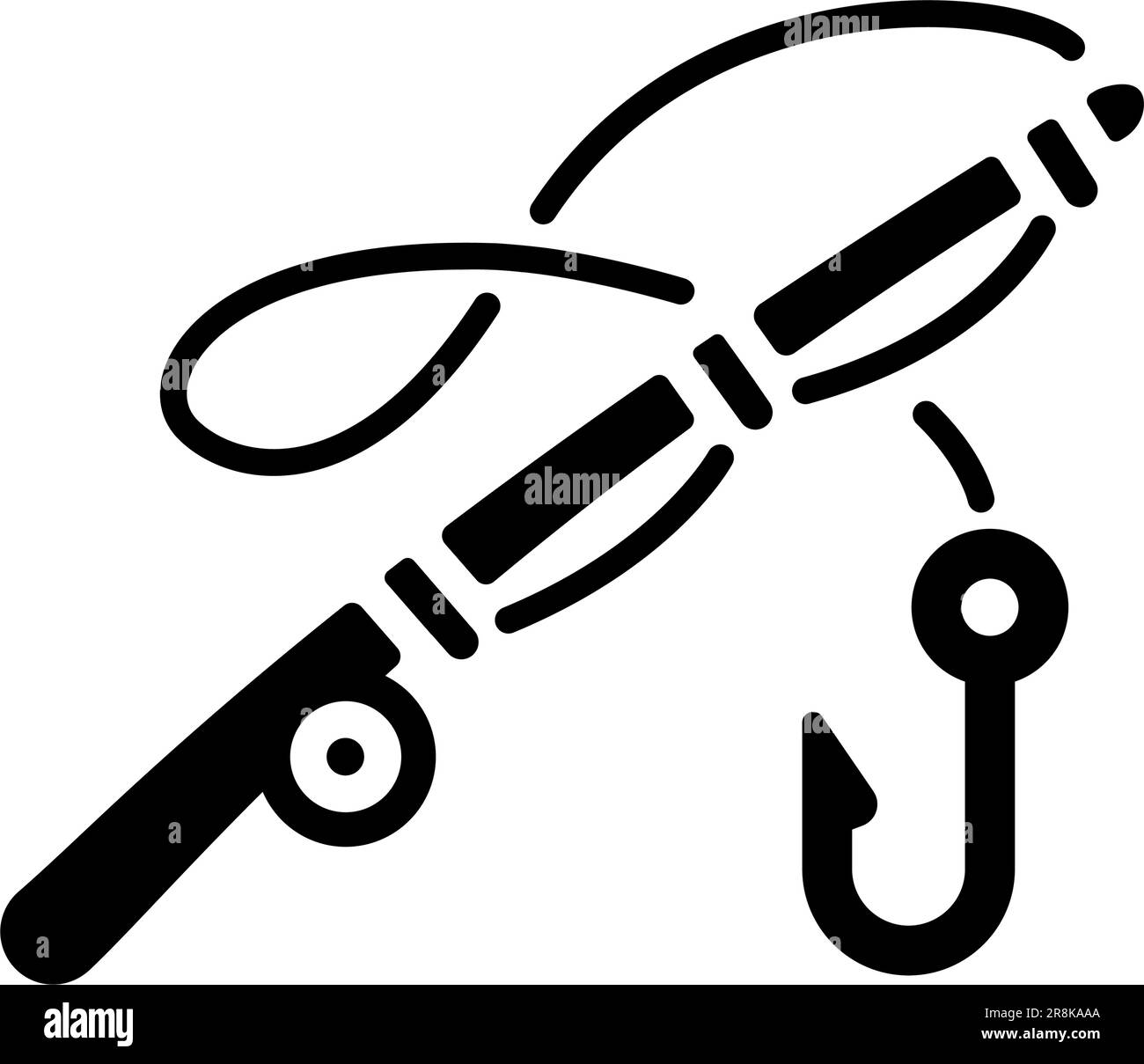 Fishing ( reel, rod ) vector icon illustration Stock Vector