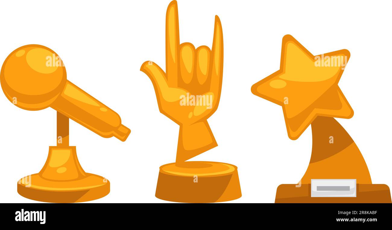 Golden awards for musicians and pop stars vector Stock Vector Image