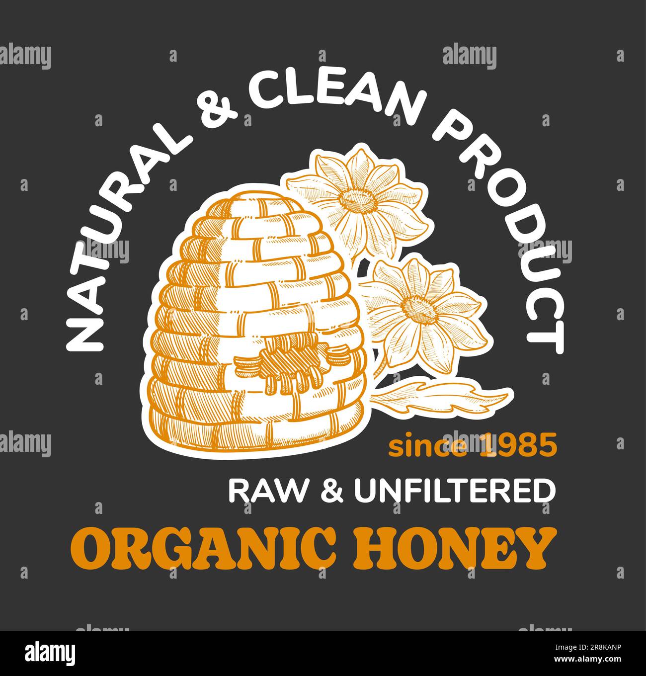 Clean and natural organic and unfiltered raw honey. Agriculture and