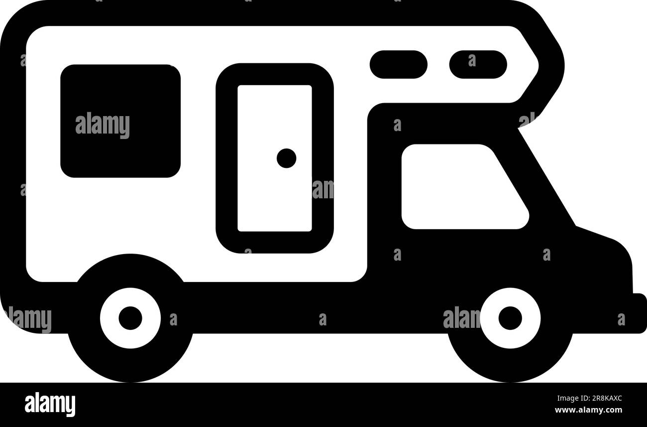 Motorhome , camping car vector icon illustration Stock Vector