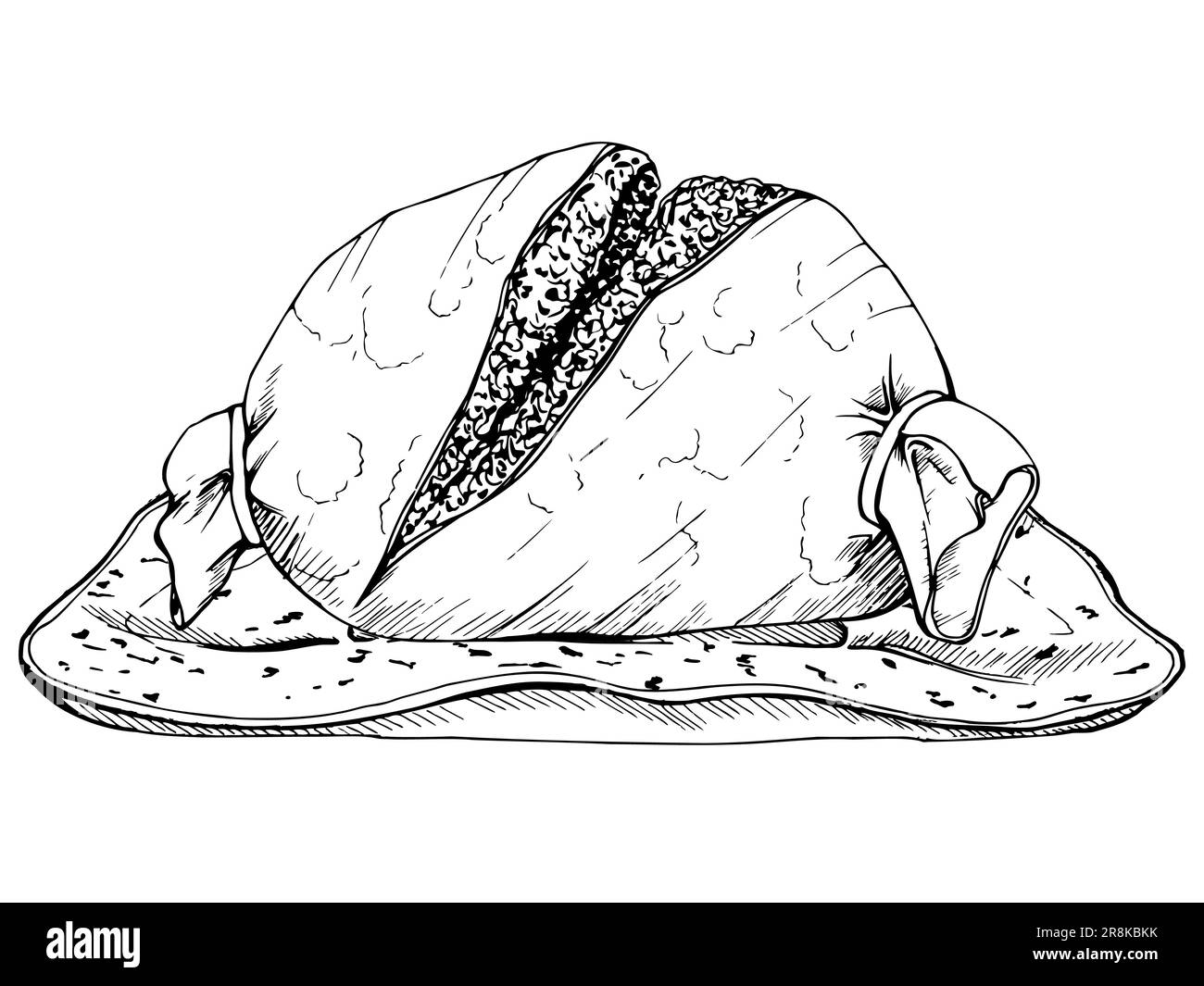 Ink hand drawn vector sketch of isolated object. Scotland symbol local