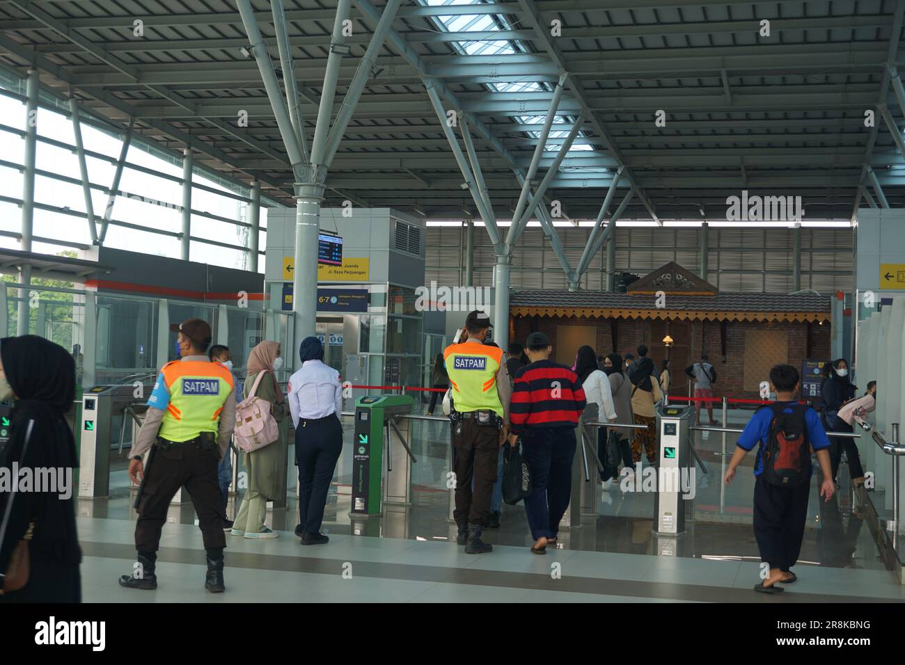you can see the train security giving instructions to train passengers ...
