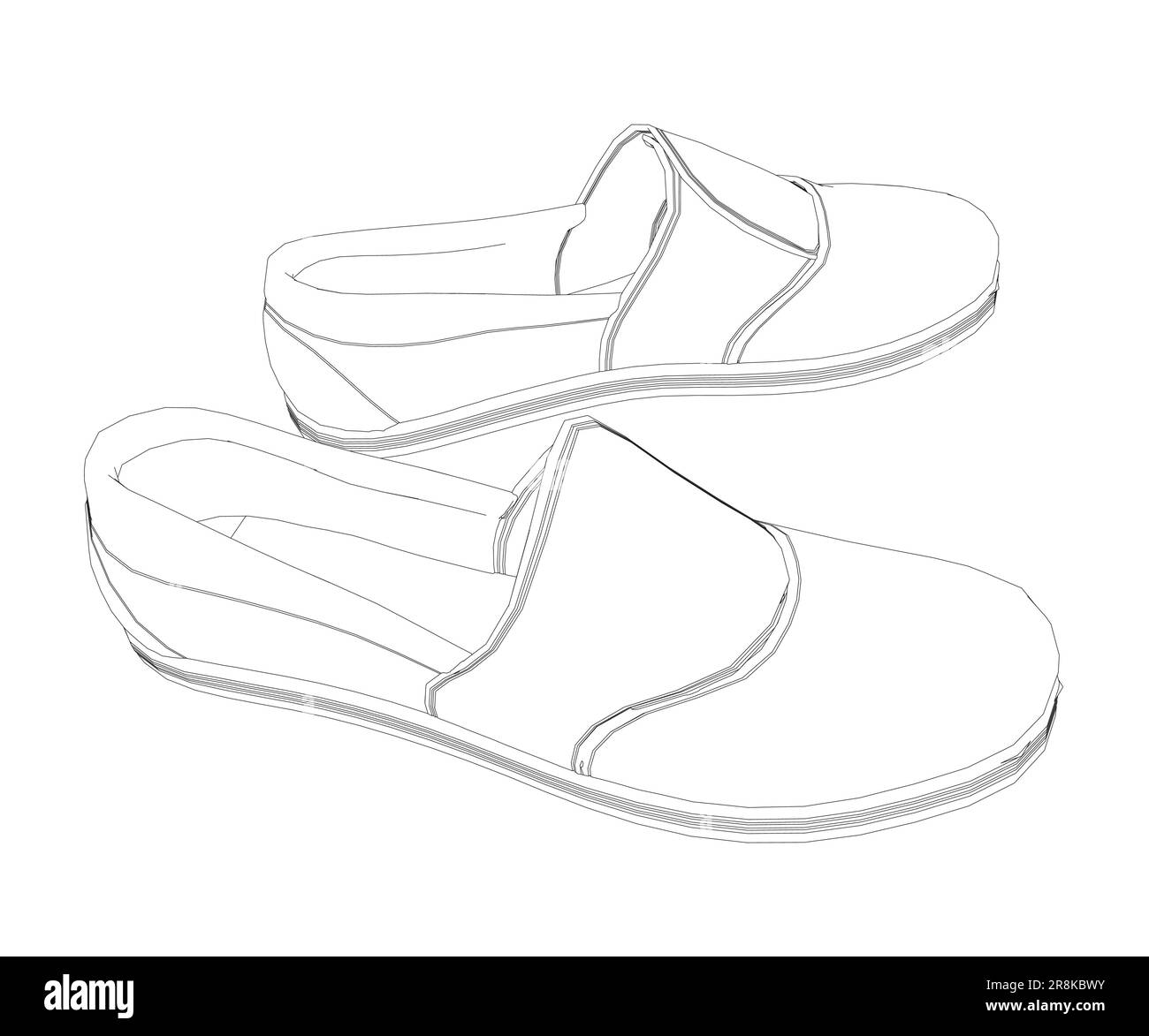 Man shoe line icon. A pair of male shoes element, Man's formal foot wear outline style pictogram for web. Vector illustration. Design on white backgro Stock Vector