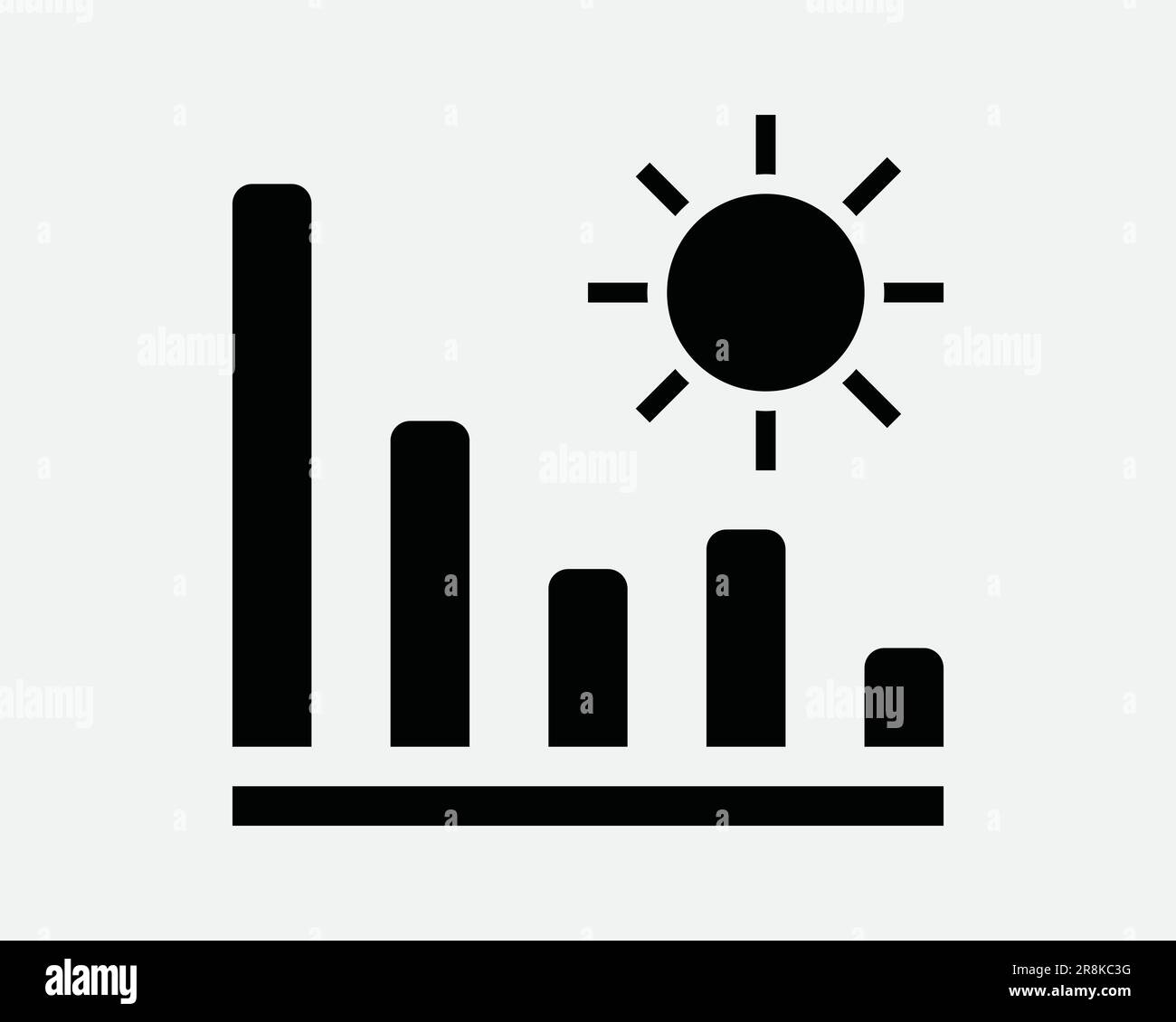 Temperature Fluctuation Icon. Weather Pattern Sunshine Sunlight Heat Measure. Black White Sign Symbol Illustration Artwork Graphic Clipart EPS Vector Stock Vector