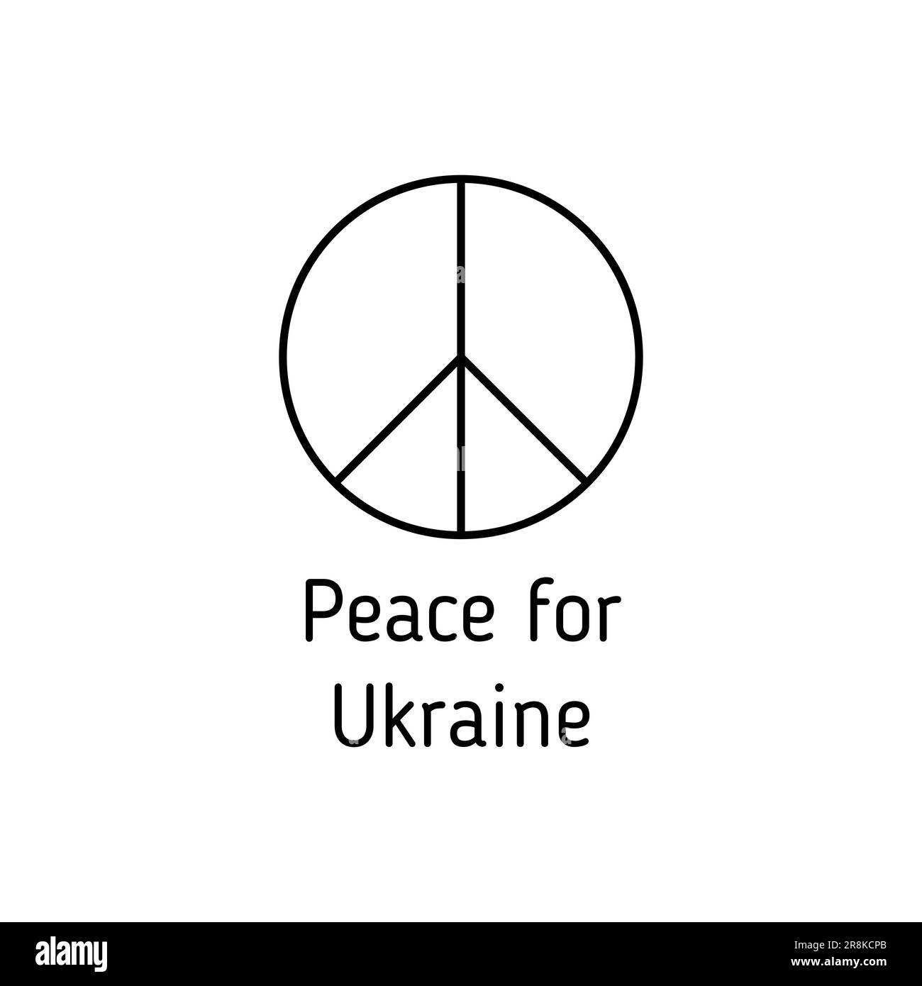 peace for Ukraine outline vector icon Stock Vector