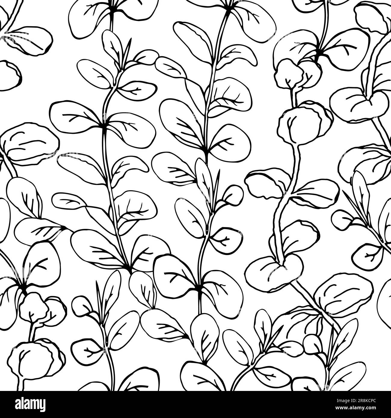 Eucalyptus leaves seamless pattern for surface design, for textile
