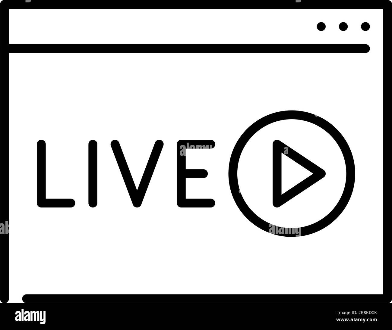 Live online video. Watching stream on internet. Pixel perfect, editable stroke Stock Vector