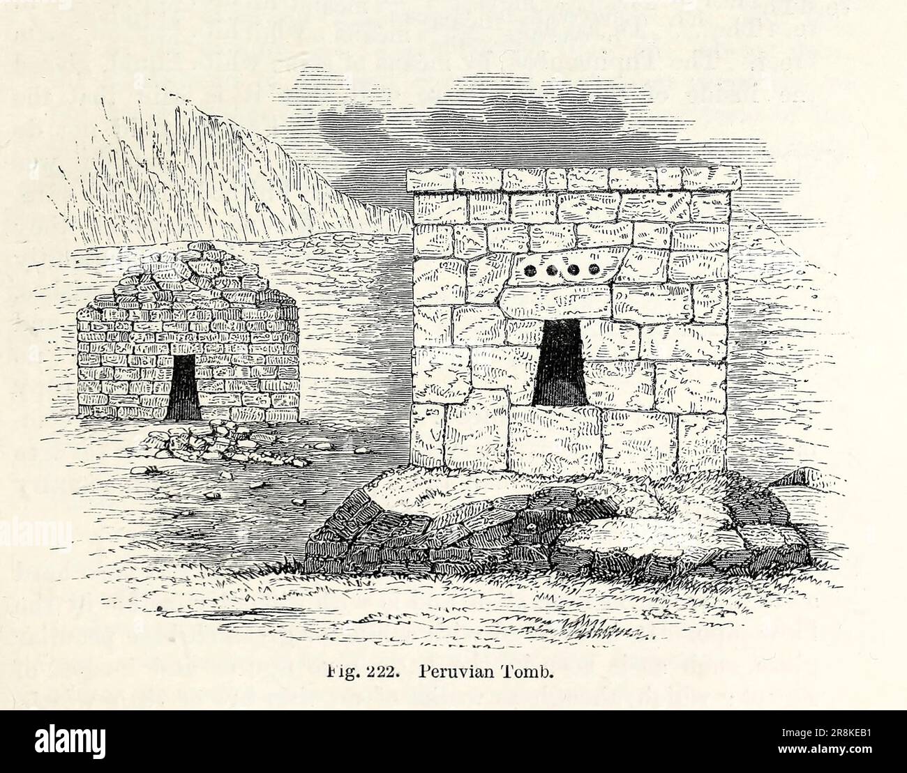 Peruvian Tomb, Peru from the book ' A history of pottery and porcelain, mediaeval and modern ' by Joseph Marryat, Published in London by John Murray, Albemarle Street in 1857 Stock Photo