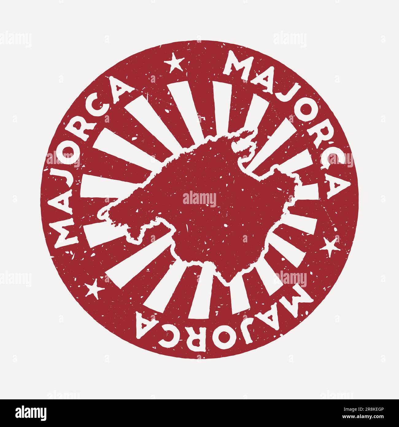 Majorca stamp. Travel red rubber stamp with the map of island, vector