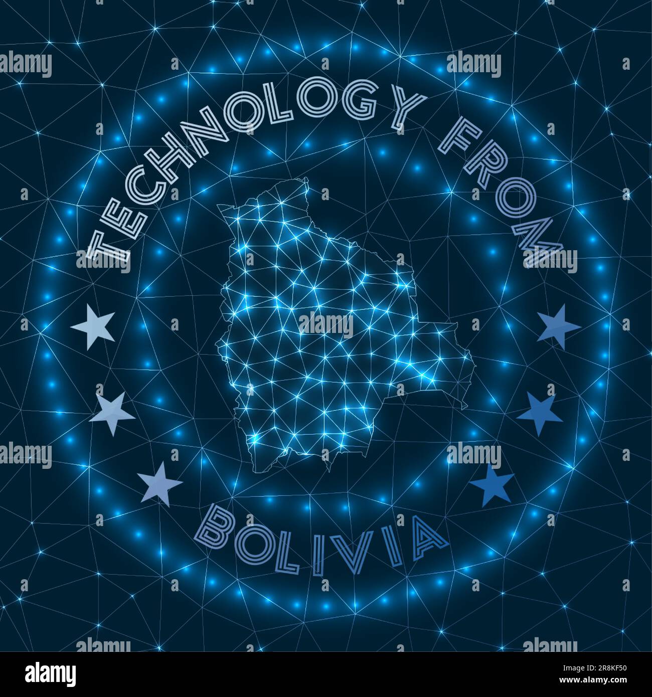 Technology From Bolivia. Futuristic geometric badge of the country