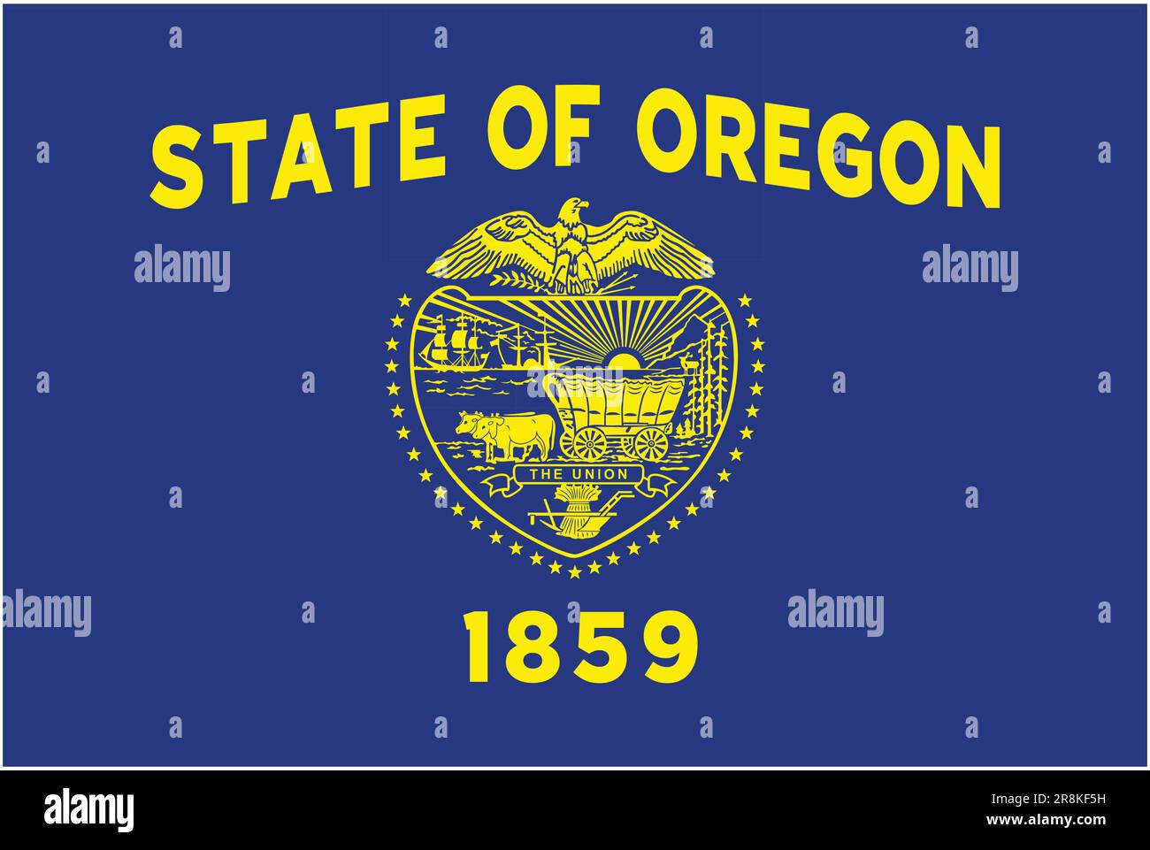accurate correct oregon OR state flag vector isolated on white