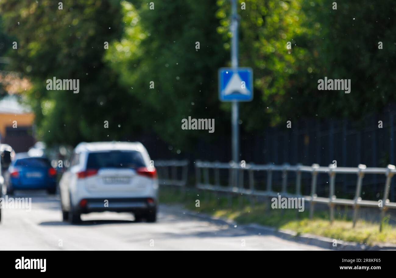 Flying over asphalt road cars hi-res stock photography and images - Alamy