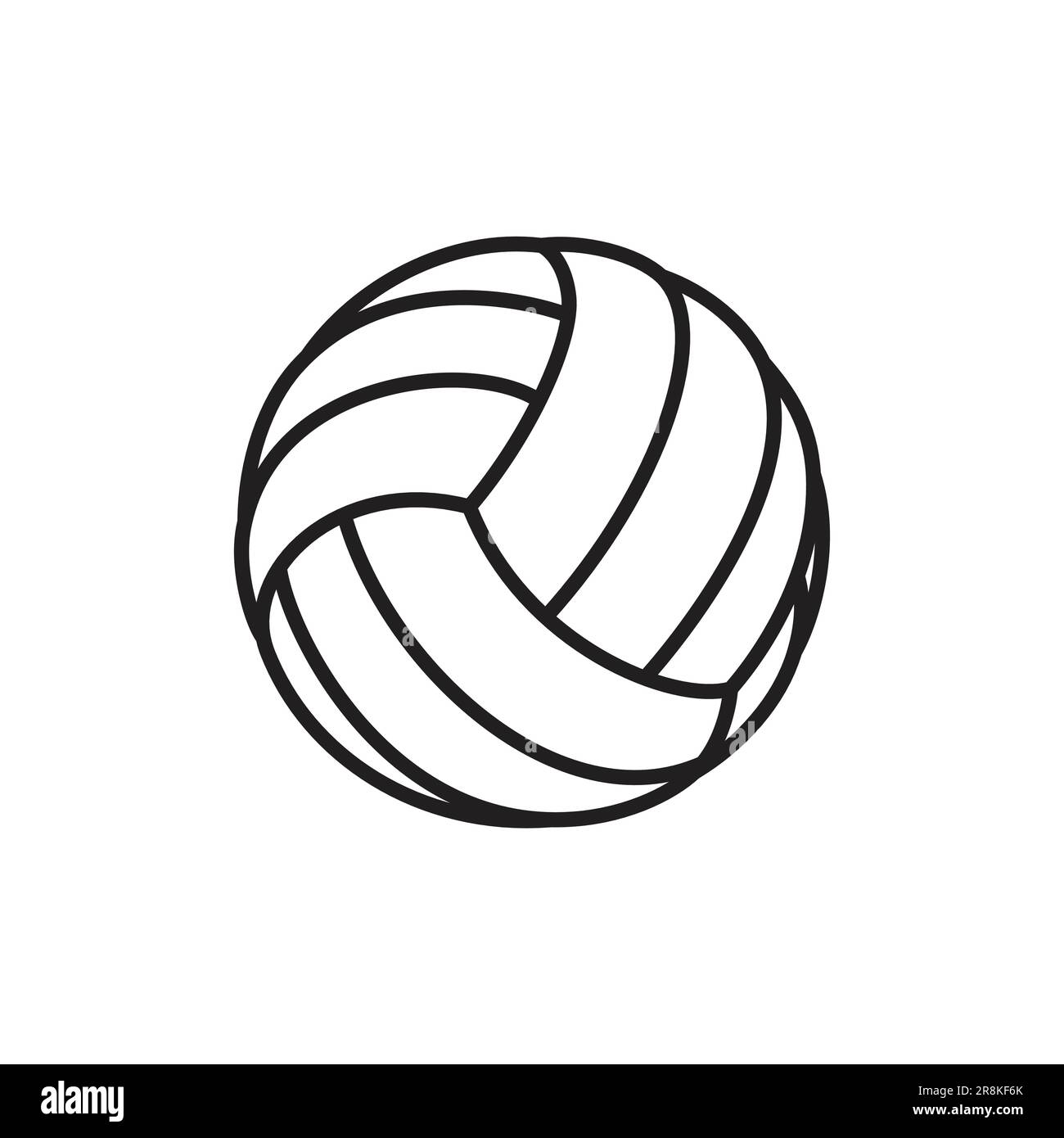 simple classic volleyball ball outline black line drawing lineart ...