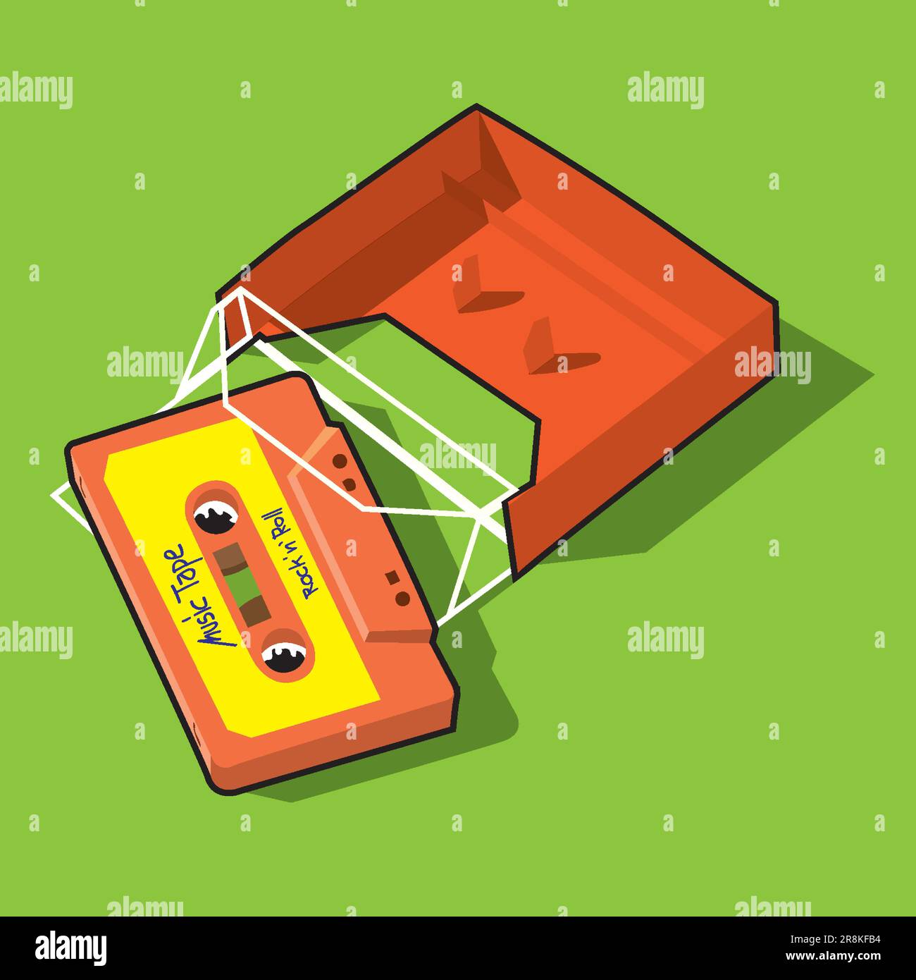 Old orange tape cassette Stock Vector Images - Alamy