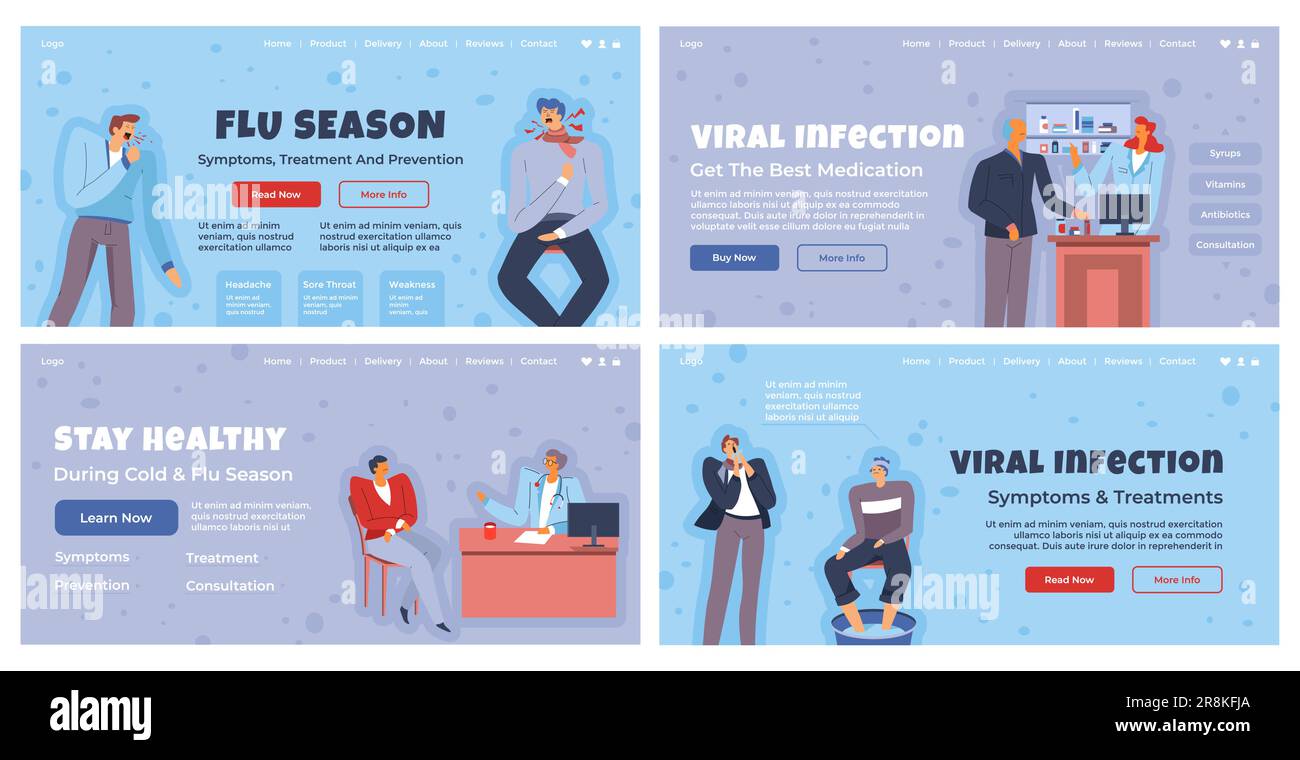 Flu Design Web banner design set with flu season information Stock Vector Image ...
