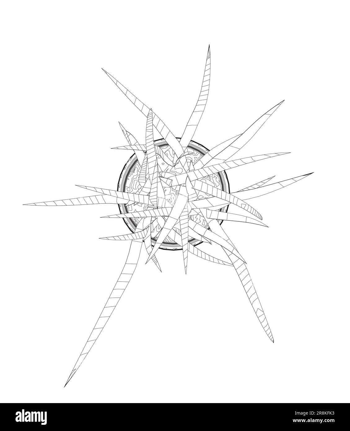 Plant In Flower Pot Outline Line Solid And Filled Outline Version plant-in-flower-pot-outline-line-solid-and-filled-outline-version
