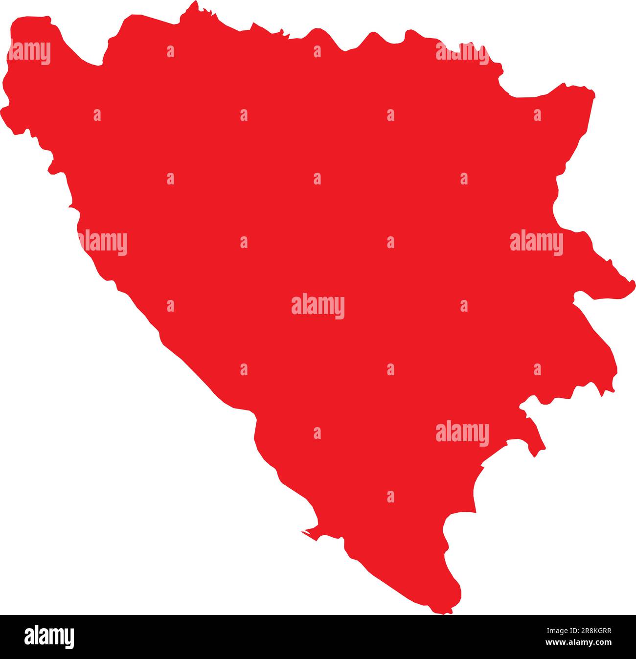 RED CMYK color map of BOSNIA AND HERZEGOVINA Stock Vector