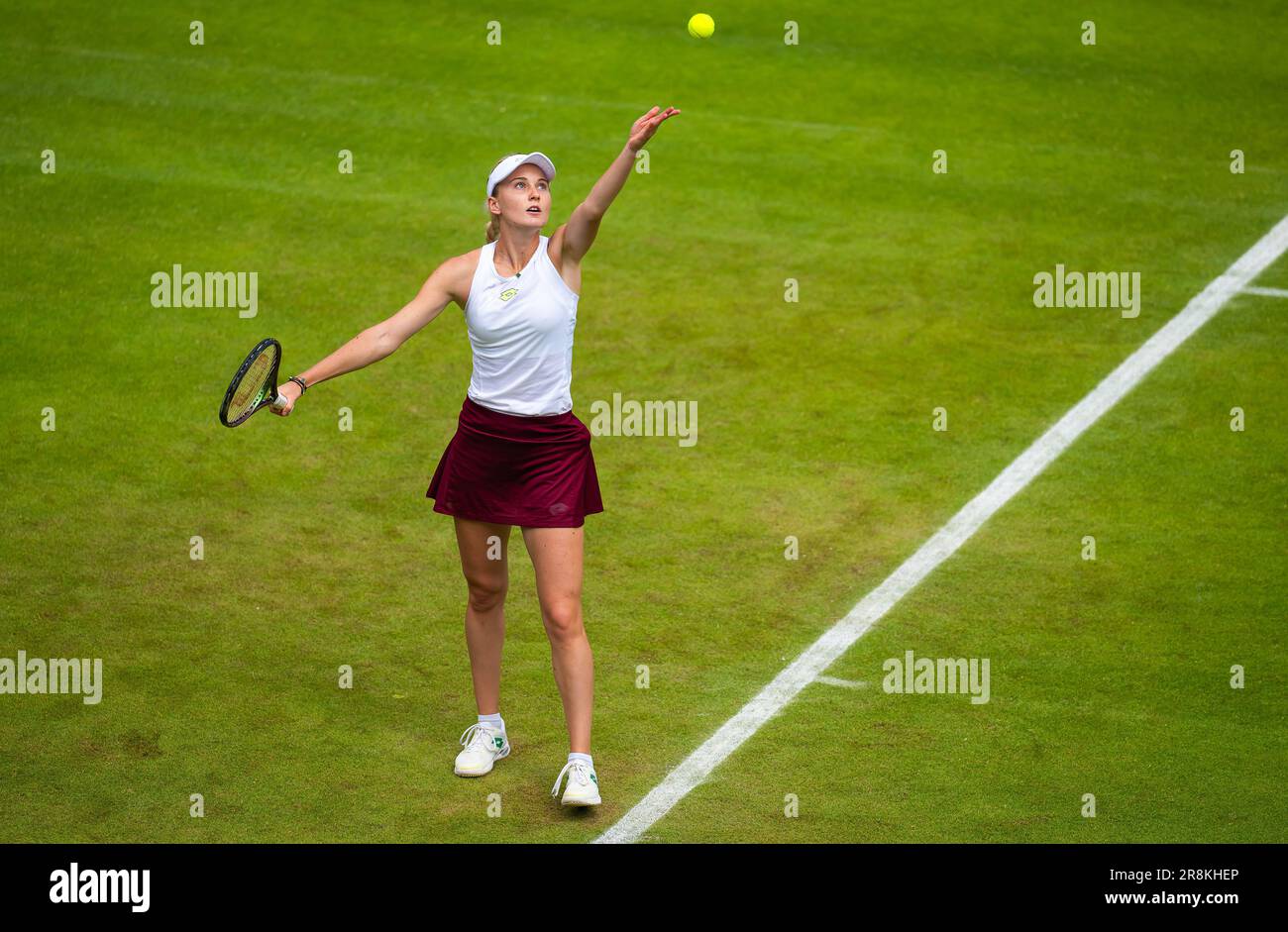 Polina Kudermetova of Russia in action during the first round of the