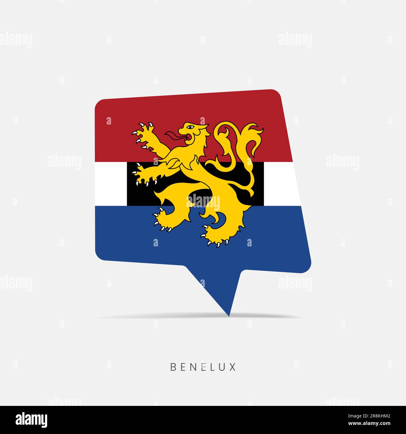 Benelux flag bubble chat icon Stock Vector