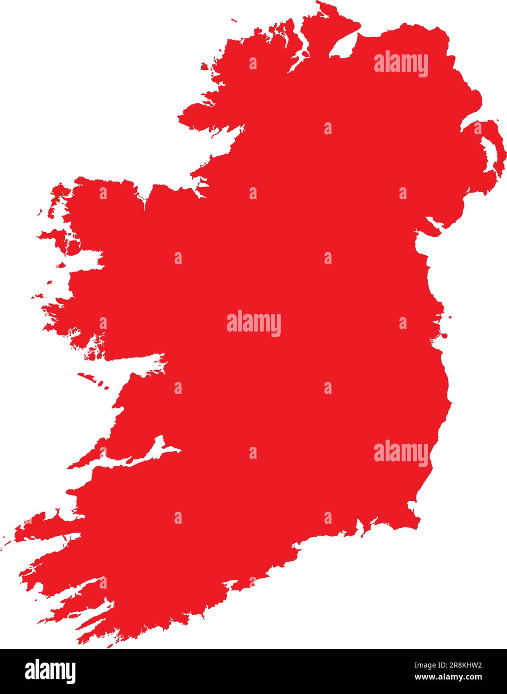 RED CMYK color map of IRELAND Stock Vector