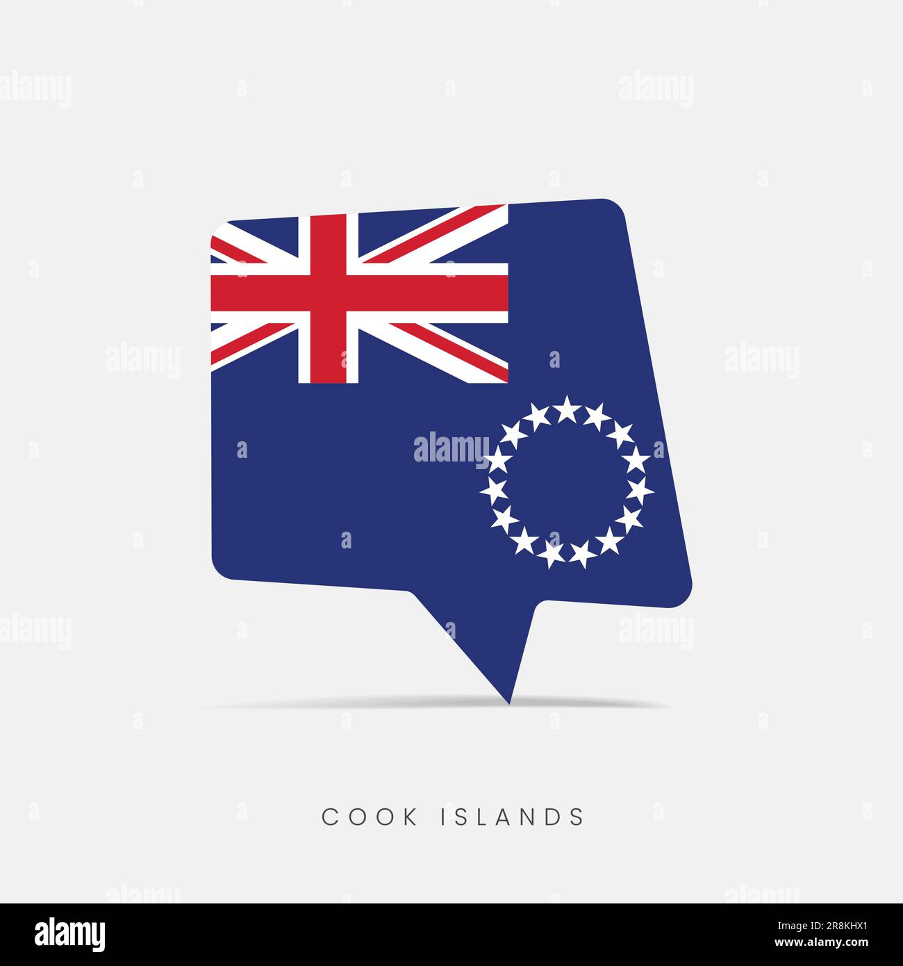 Cook IslaCook Islands flag bubble chat iconnds Stock Vector