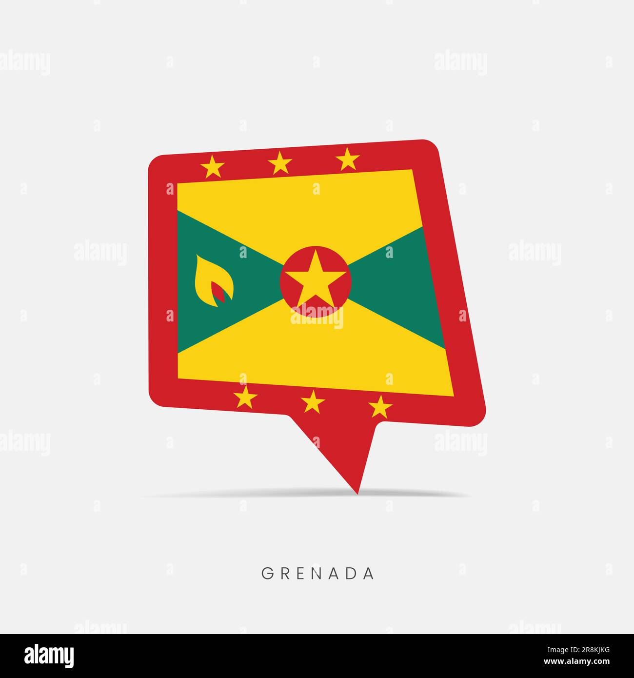 Grenada flag bubble chat icon Stock Vector