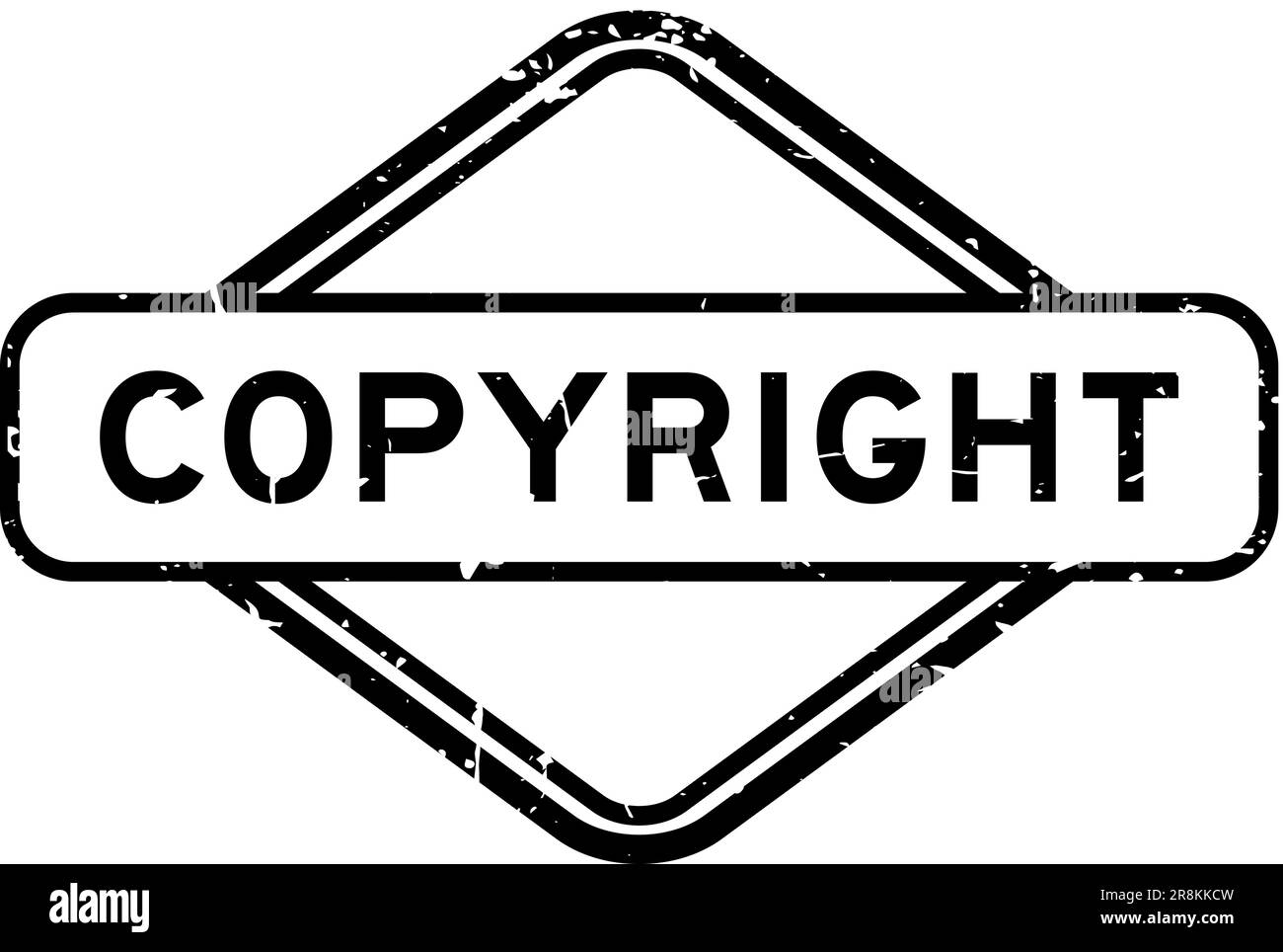 Grunge black copyright word rubber seal stamp on white background Stock Vector