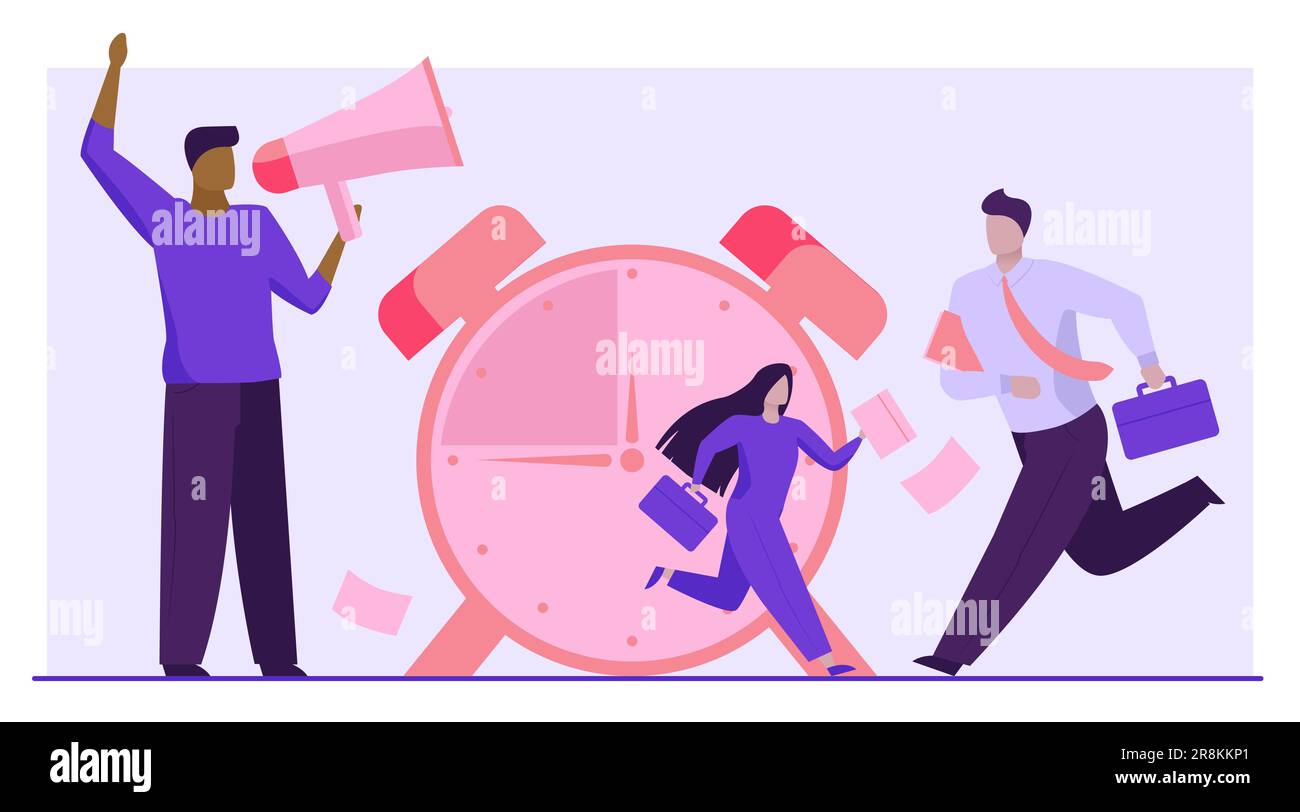 Employees with briefcases running Stock Vector Image & Art Alamy