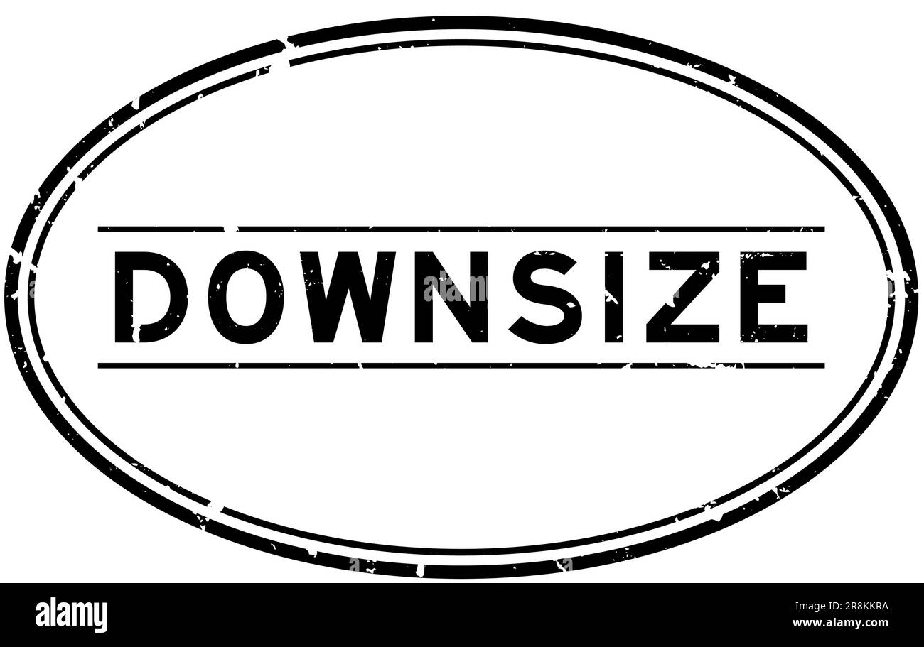 Grunge black downsize word oval rubber seal stamp on white background ...