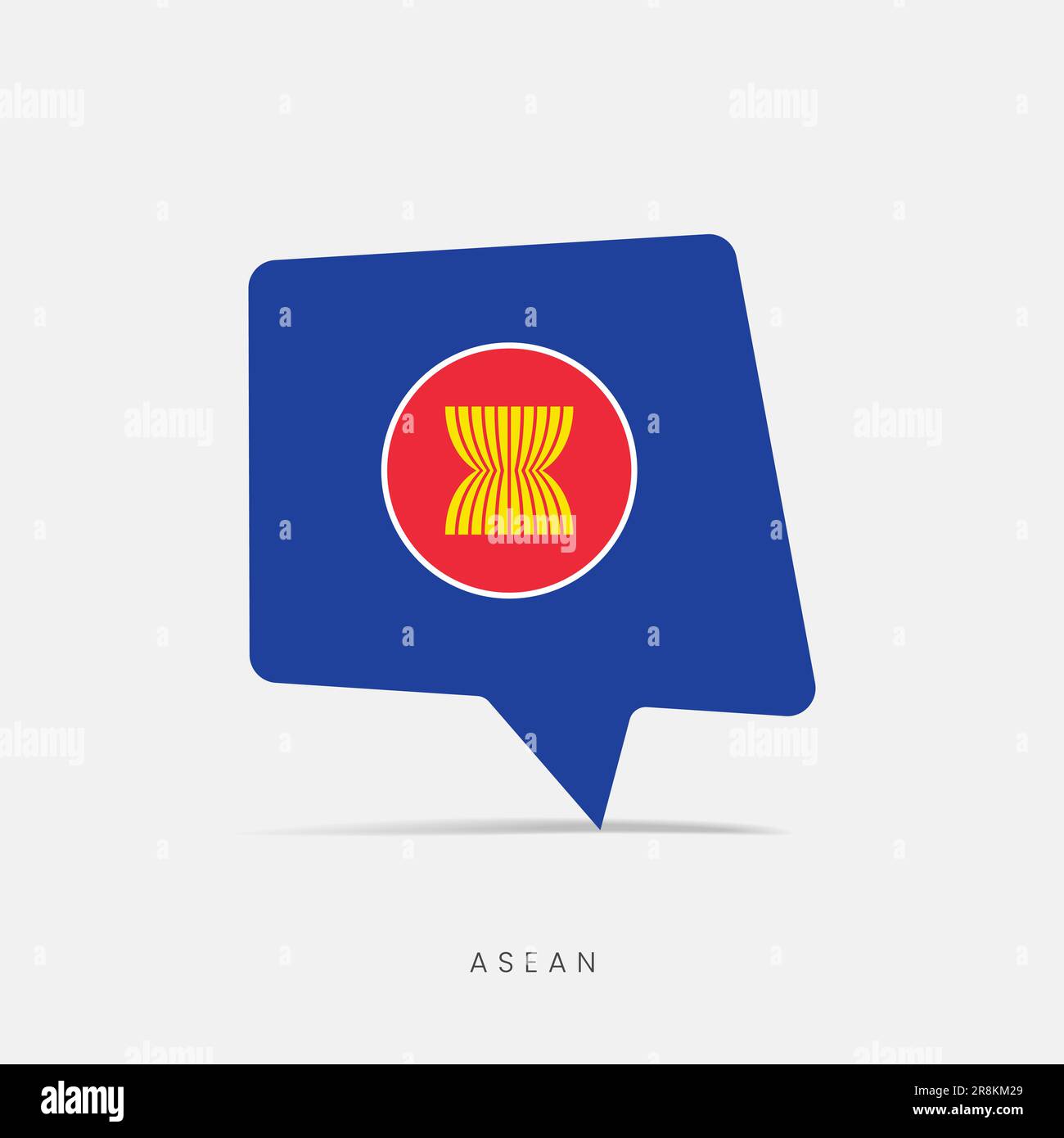 ASEAN flag bubble chat icon Stock Vector