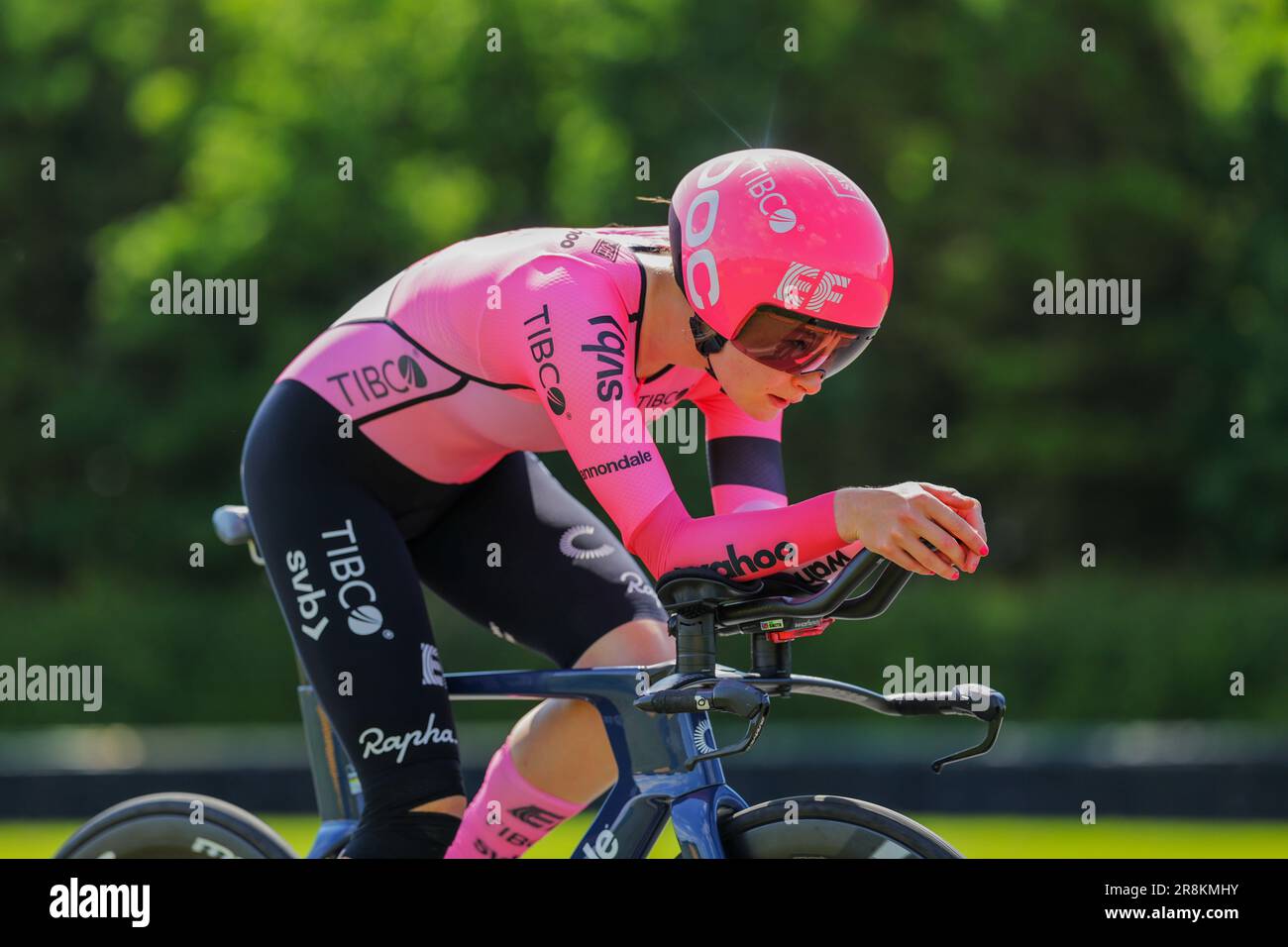 Picture by Alex Whitehead/SWpix.com - 21/06/2023 - Cycling - 2023 British National Road Championships - Croft Circuit, Darlington, England - Women's U23 Time Trial - Abi Smith of EF Education-TIBCO-SVB Credit: SWpix/Alamy Live News Stock Photo