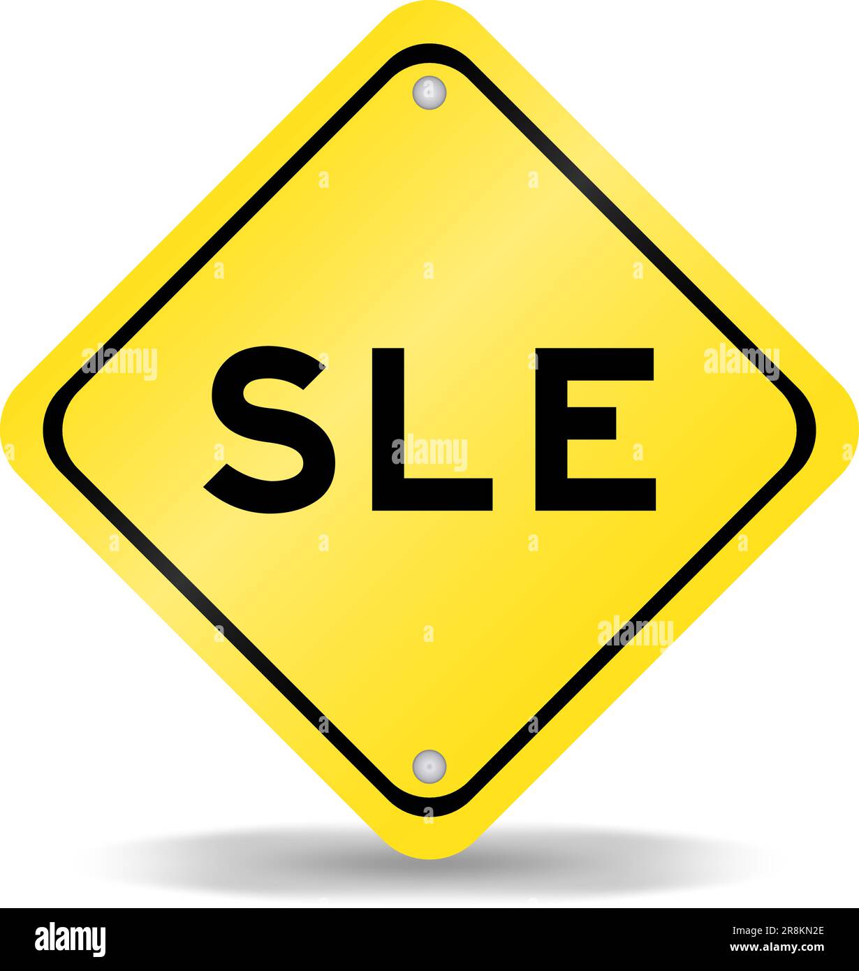 Yellow color transportation sign with word SLE (Abbreviation of Systemic lupus erythematosus) on