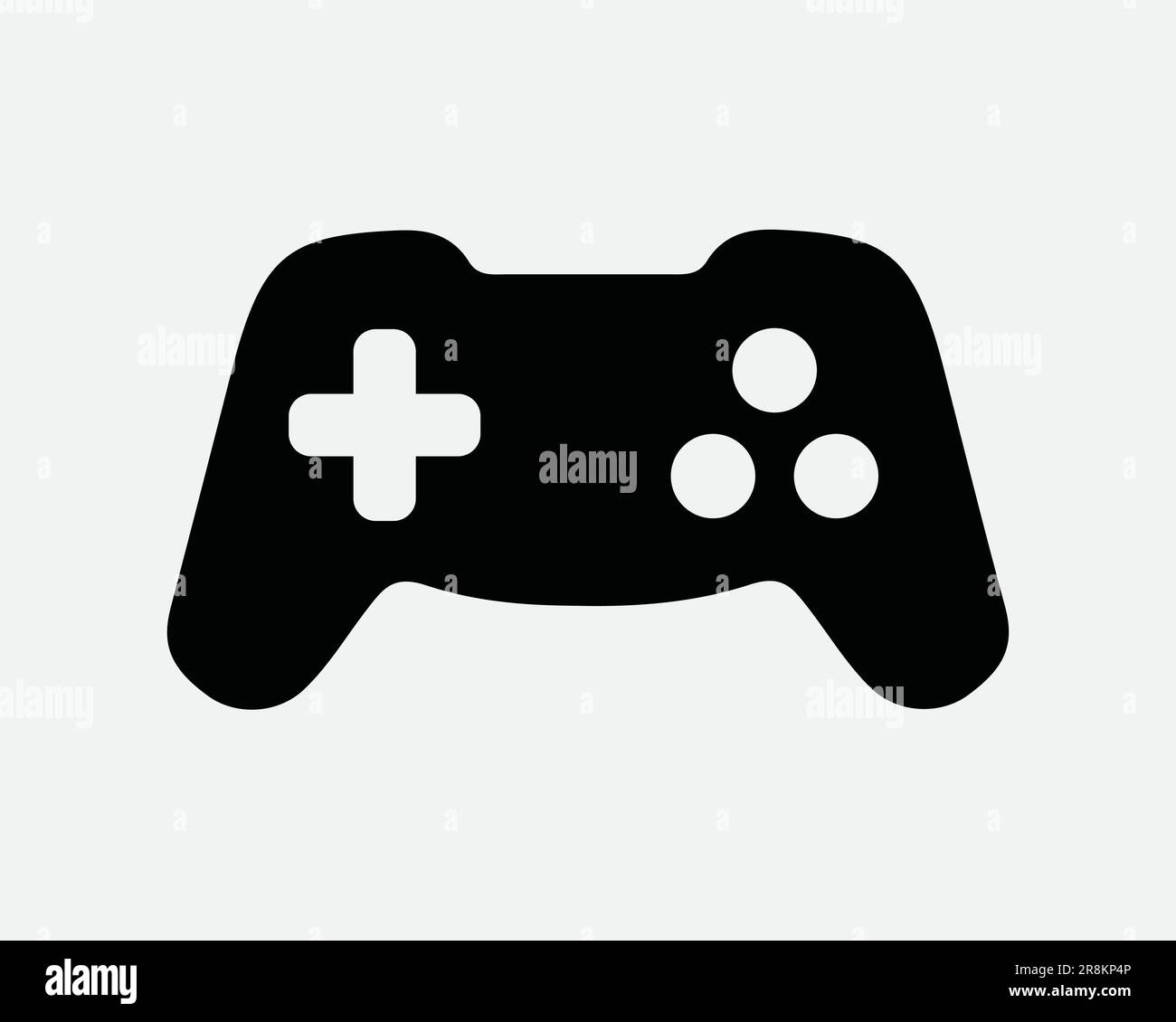 Video Game Controller Icon. Wireless Gaming Console Control Joystick Arcade. Black White Sign Symbol Illustration Artwork Graphic Clipart EPS Vector Stock Vector