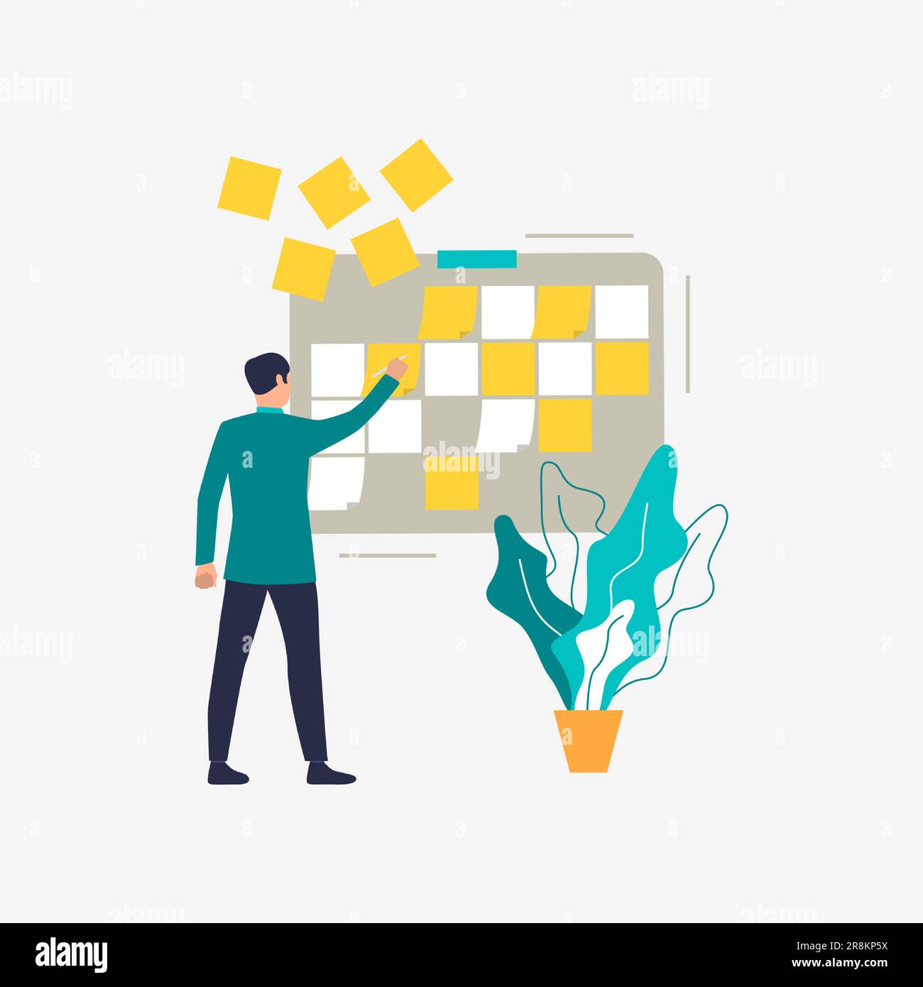 Manager removing notes from board stock vector image art alamy