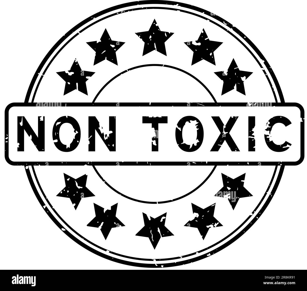 Non toxic round grunge black stamp Royalty Free Vector Image