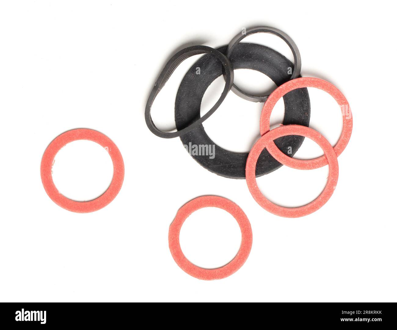 Set of sealing rubber rings of different sizes, isolated on white Stock ...