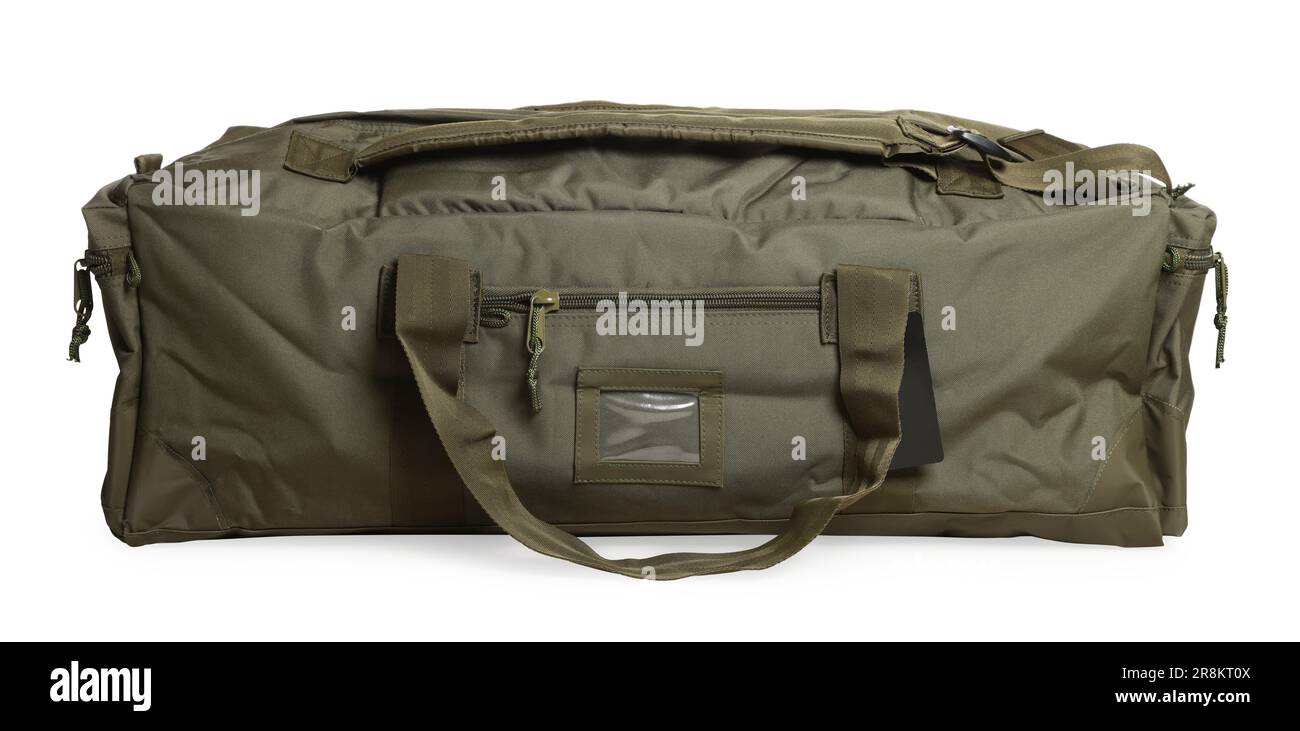 Army duffle bag isolated on white. Military equipment Stock Photo Alamy