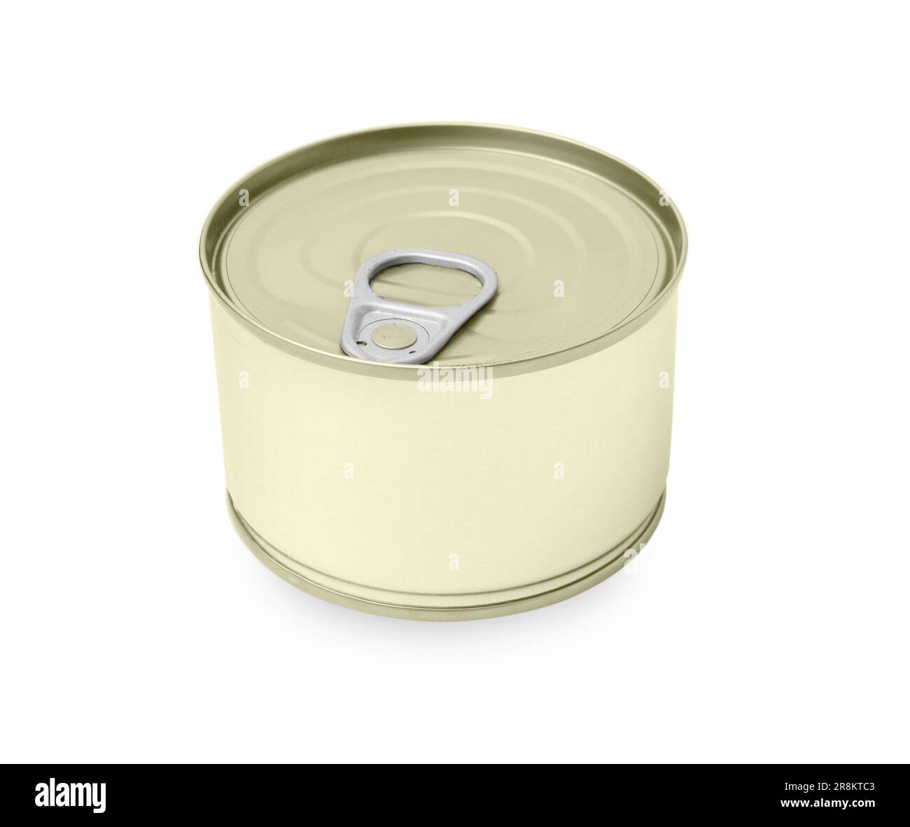 One closed tin can isolated on white Stock Photo - Alamy