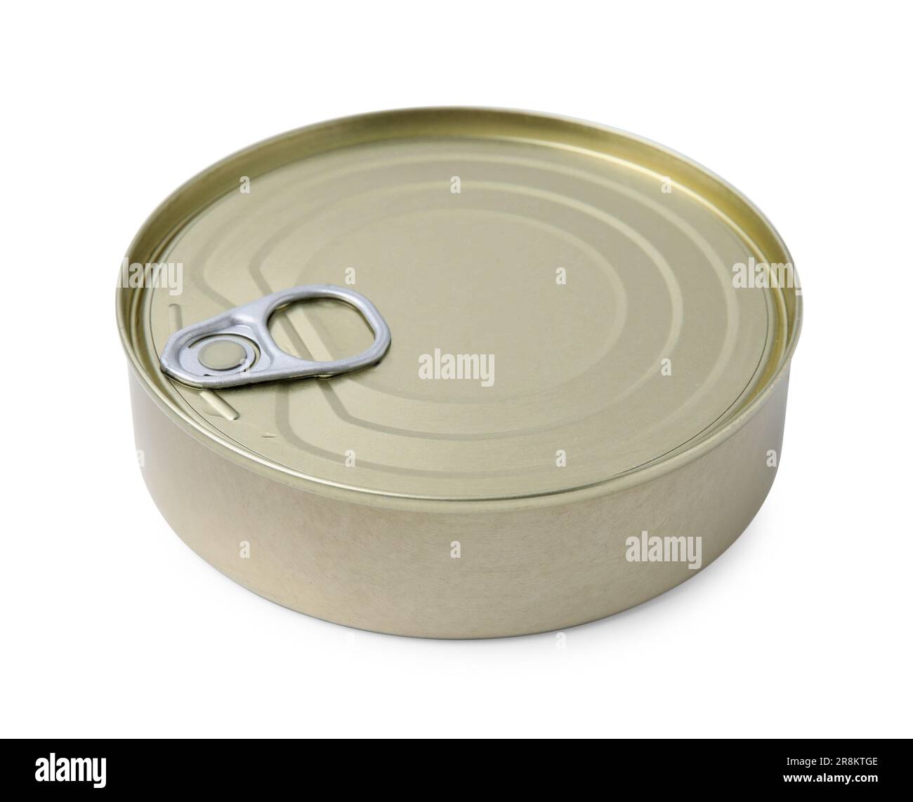 One closed tin can isolated on white Stock Photo - Alamy