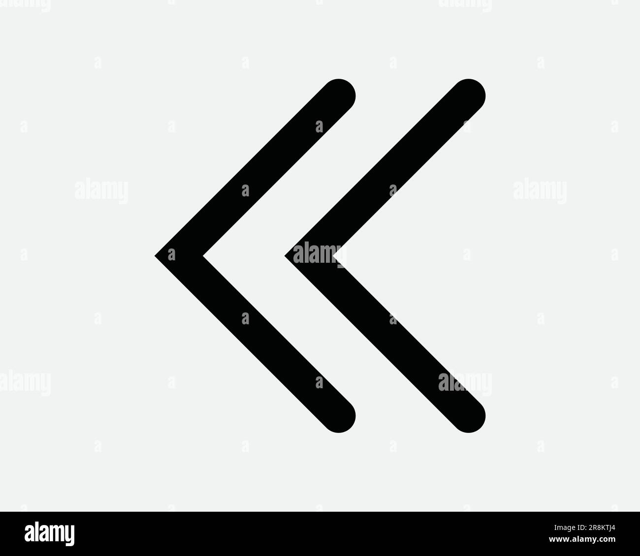Double Right Arrow Icon. Navigation Direction Path Route Pointer Back Backward Previous. Black White Sign Symbol Artwork Graphic Clipart EPS Vector Stock Vector